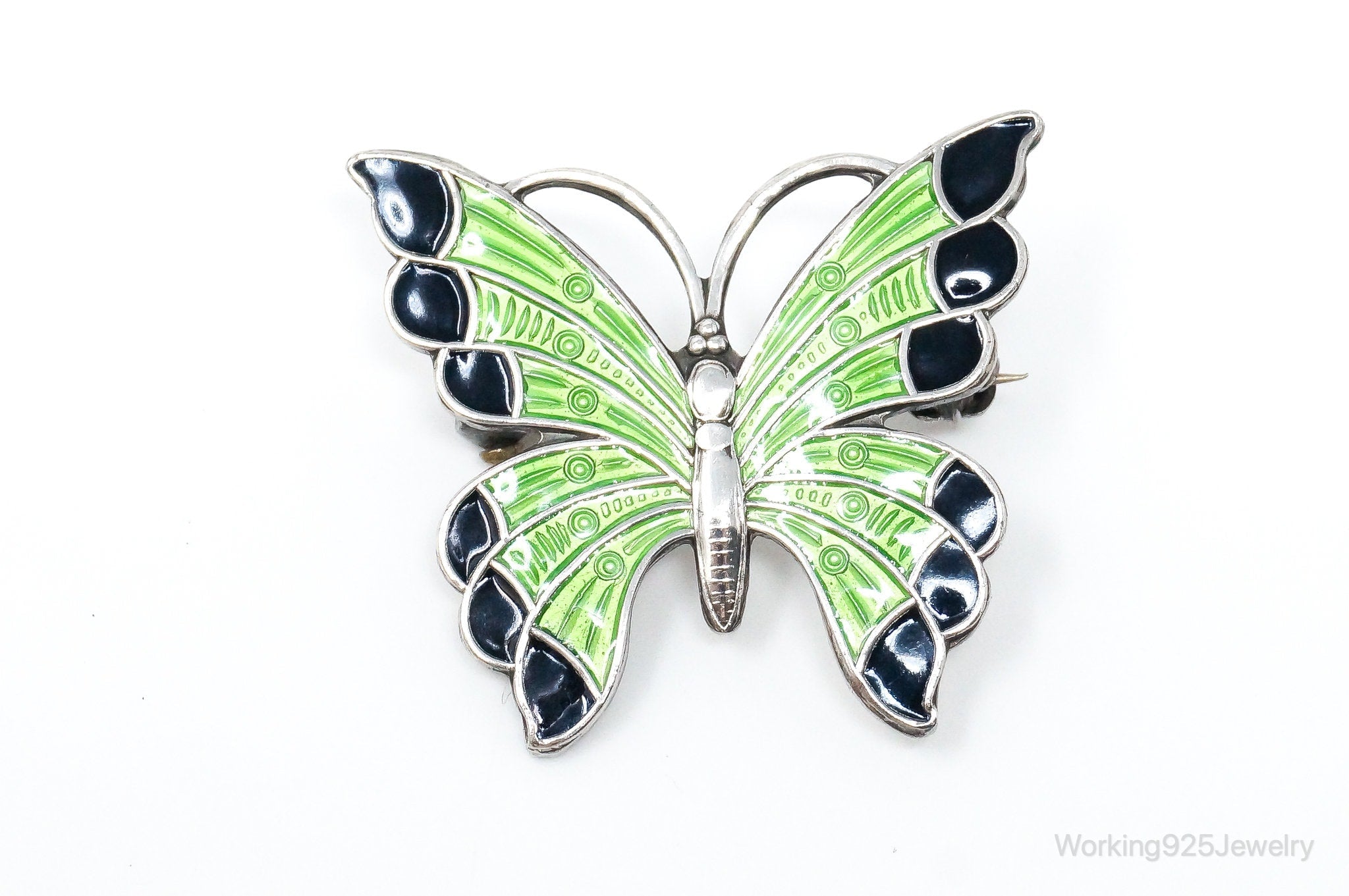 Vintage Danish Meka Butterfly Enamel Sterling Silver Pin Brooch | Jewelry > Brooches, Pins & Clips | Wiccan Center
