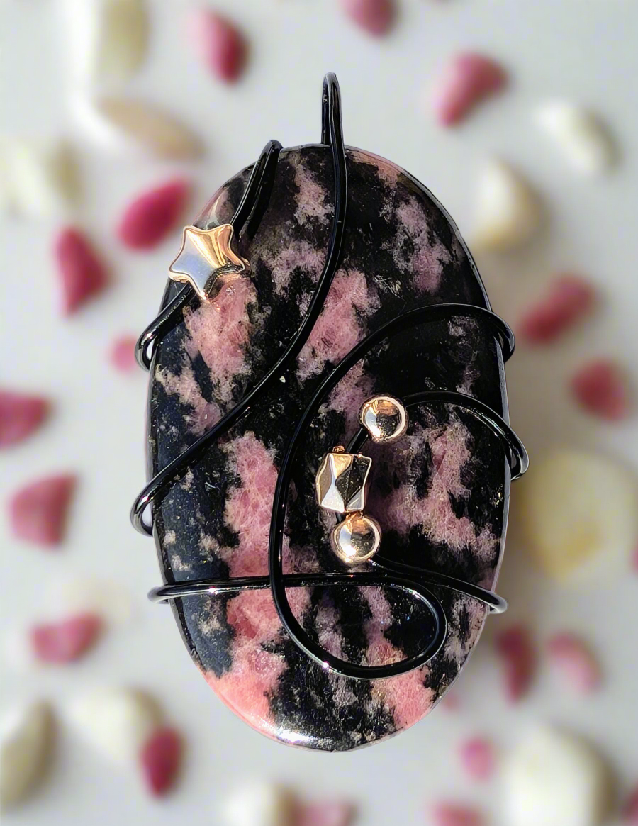 Plated Rhodonite Star Pendant Necklace | | Wiccan Center
