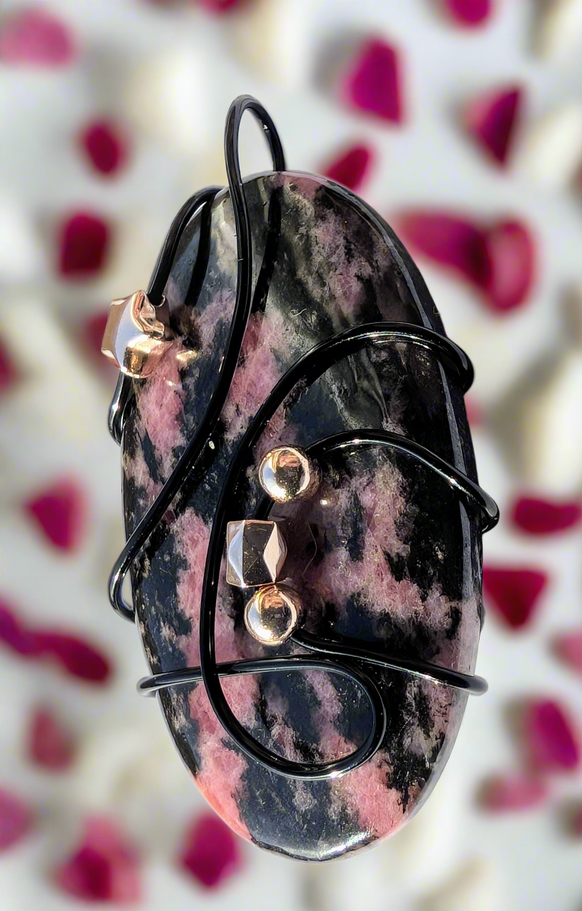 Plated Rhodonite Star Pendant Necklace | | Wiccan Center