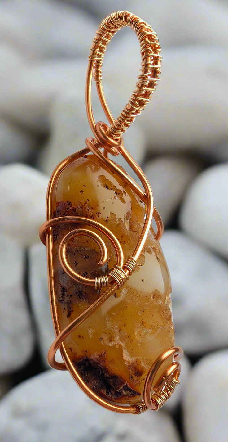 Plated Montana Moss Agate Druzy Cabochon Necklace | Cabachon | Wiccan Center