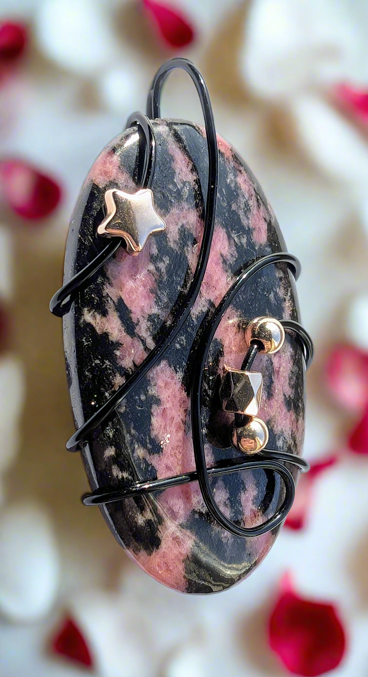 Plated Rhodonite Star Pendant Necklace | | Wiccan Center
