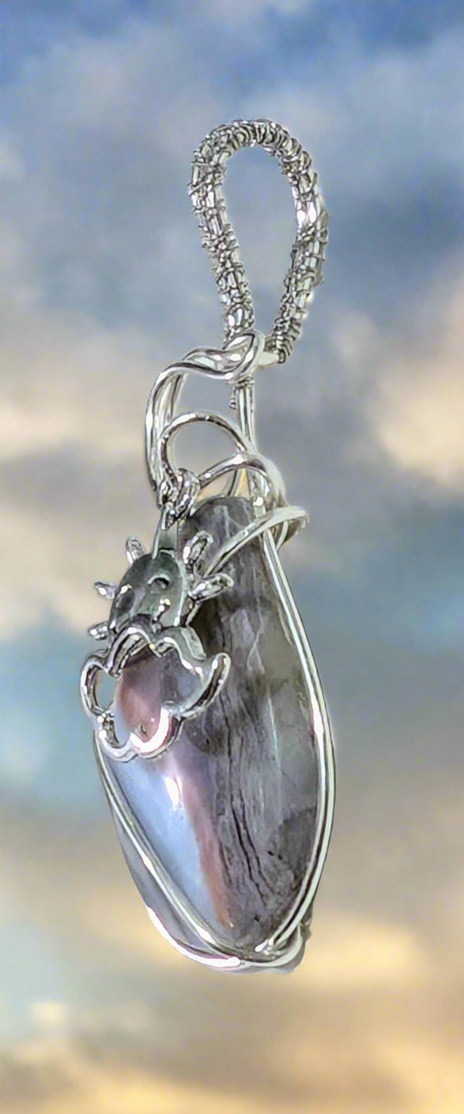Plated Agate Cabochon Sunshine Necklace | Cabachon | Wiccan Center