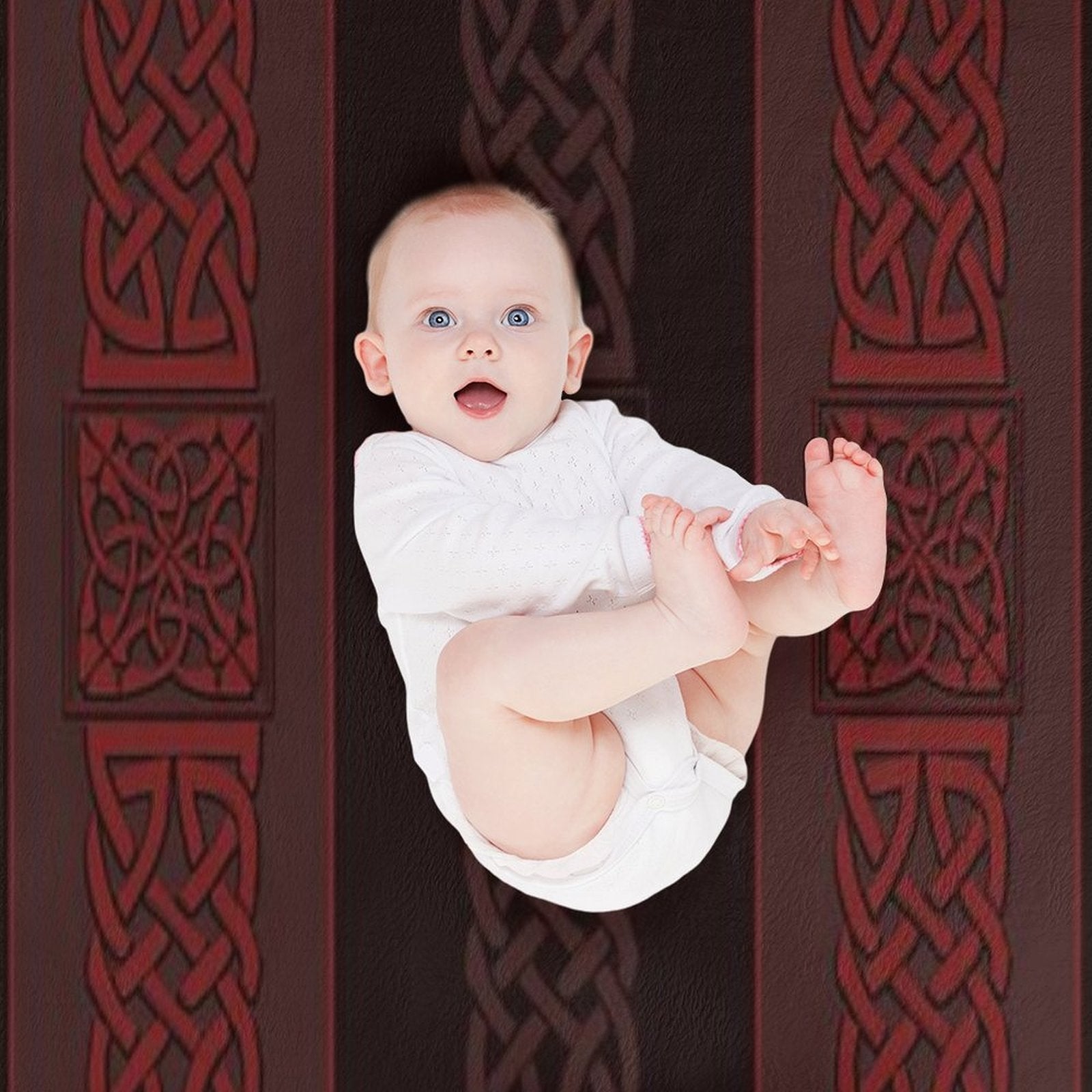 Viking Dark Red Wrinkle-free Throw Blanket