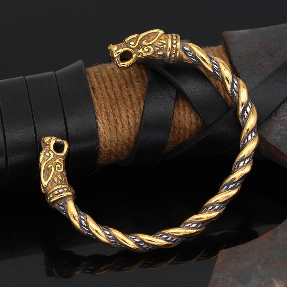 Vikings Wolf Fenrir Stainless Steel Bracelet | Bracelets | Wiccan Center