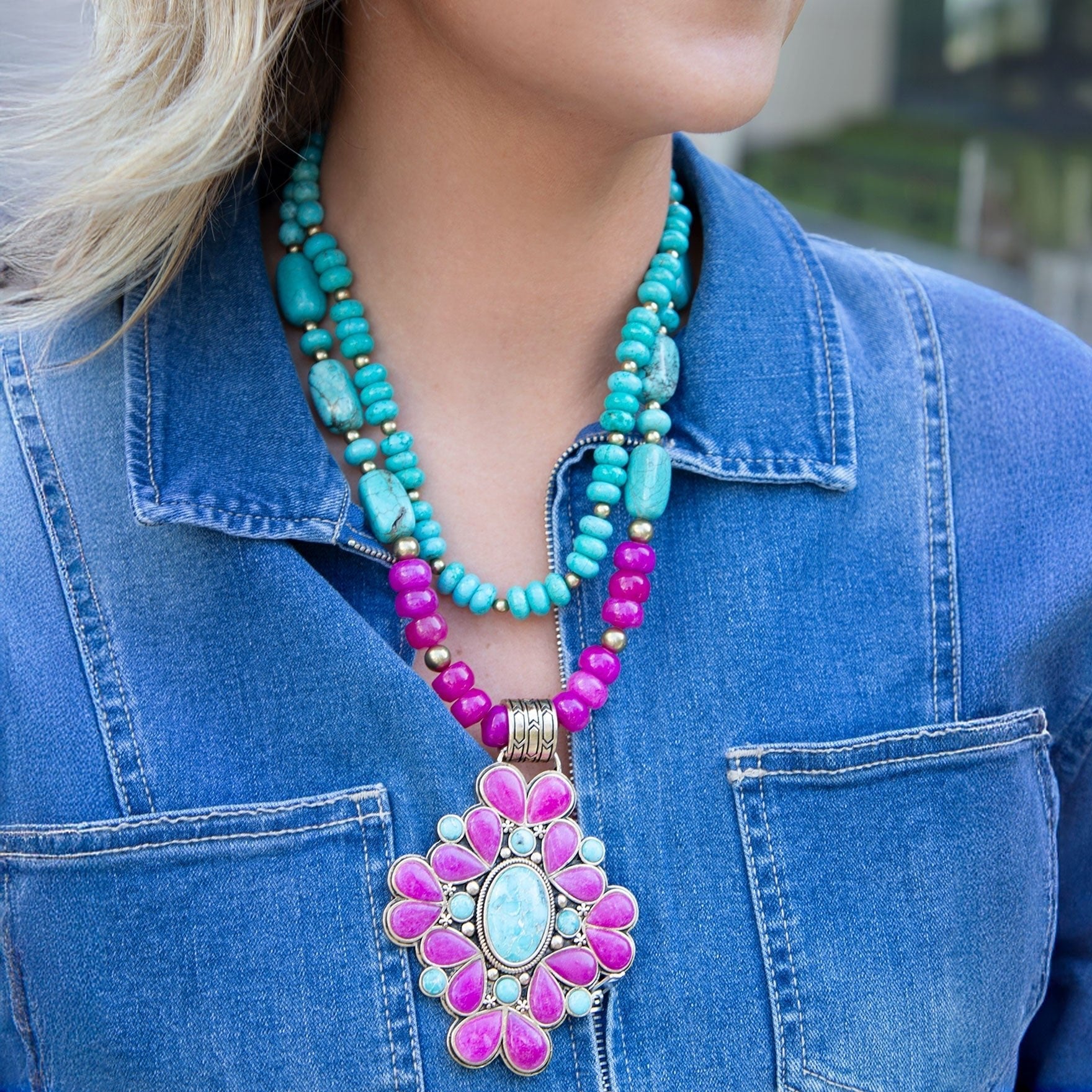 Barcelona Pink Agate Cross Golden Pendant Necklace | Necklaces | Wiccan Center