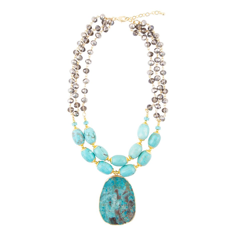 Baron Blue Turquoise Magnesite Pendant Statement Necklace | Necklaces | Wiccan Center