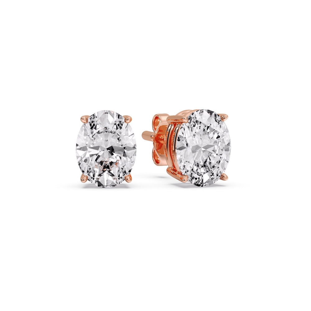 Stud Earring Basket Oval Shaped