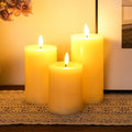 Set of 3 Flickering Flameless Candles Battery Operated | LED Candles | Wiccan Center