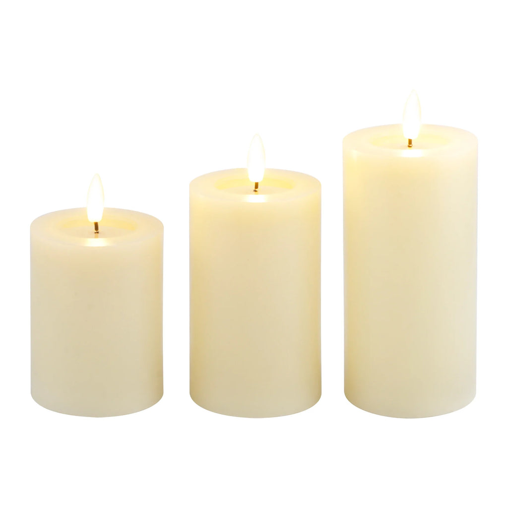 Set of 3 Flickering Flameless Candles Battery Operated | LED Candles | Wiccan Center