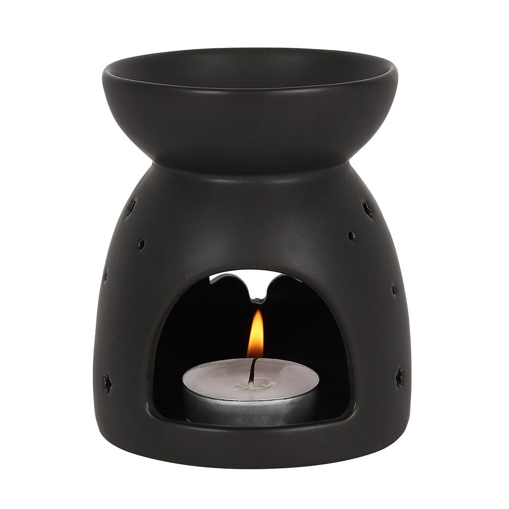 Gothic Black Bat Cut Out Oil Burner and Wax Warmer | Wax Melt Warmer | Wiccan Center