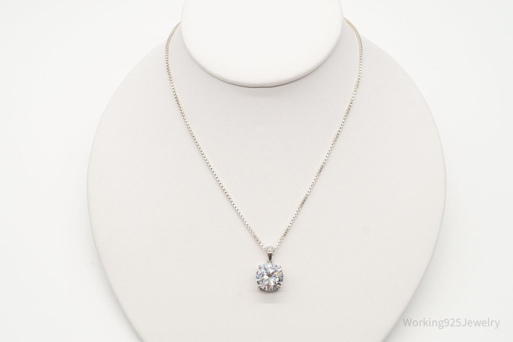Vintage Large Cubic Zirconia Sterling Silver Necklace | Jewelry > Necklaces > Pendants | Wiccan Center