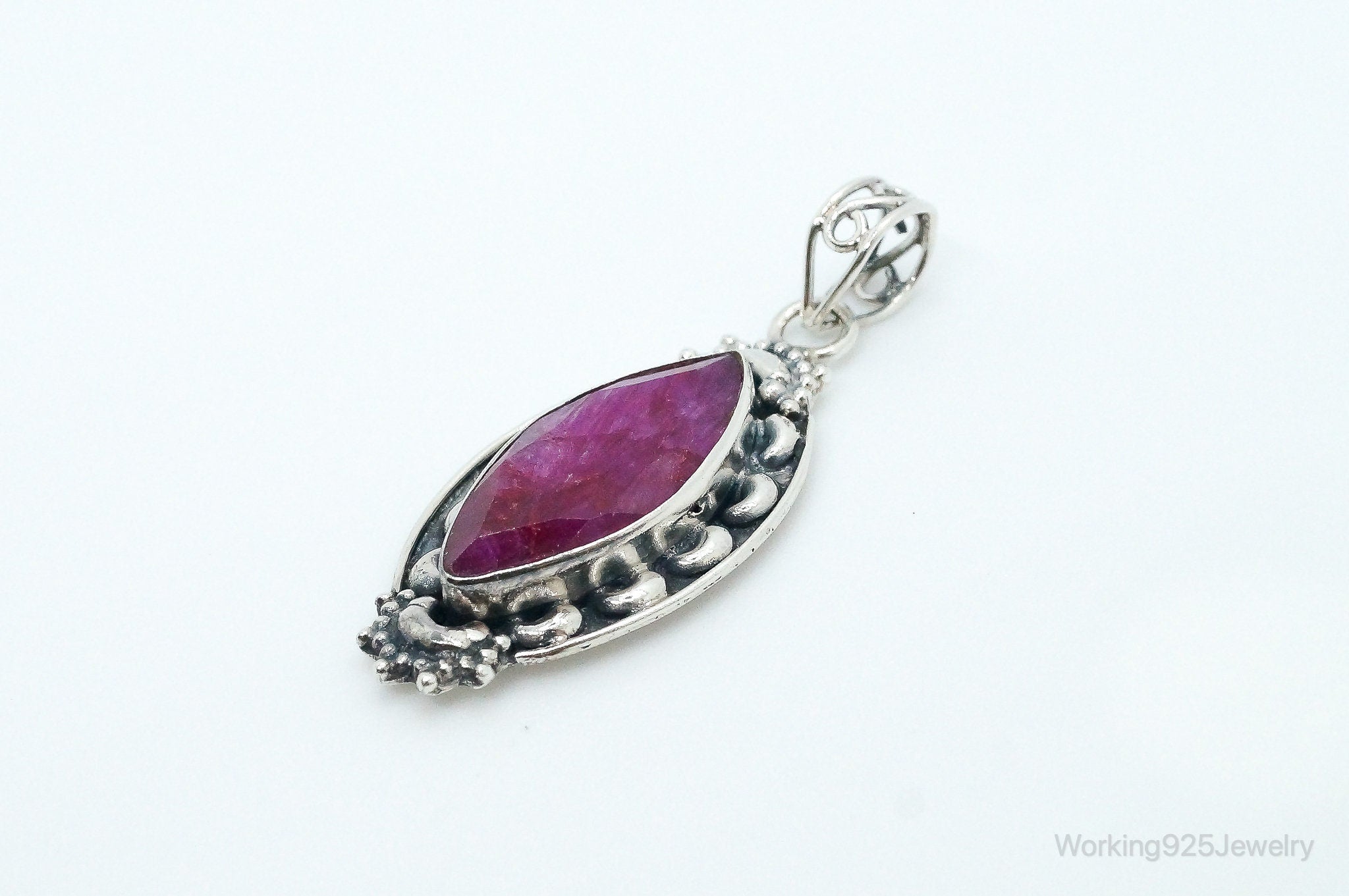 Vintage Large Natural Ruby Sterling Silver Pendant | Jewelry > Necklaces > Pendants | Wiccan Center