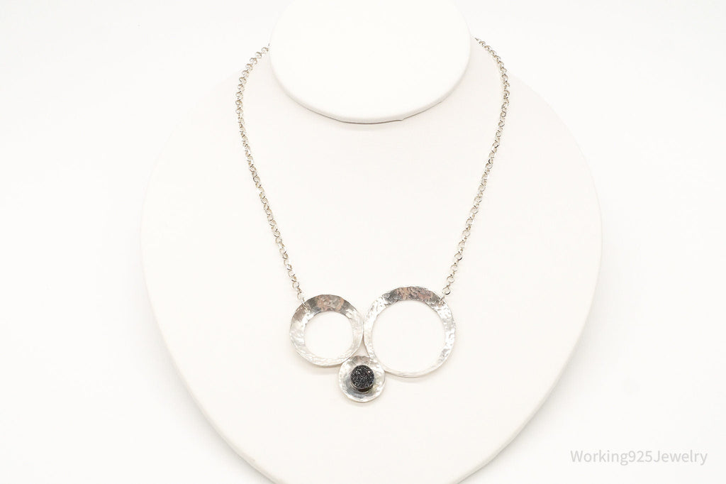 Modernist Druzy Quartz Sterling Silver Necklace | Jewelry > Necklaces > Pendants | Wiccan Center