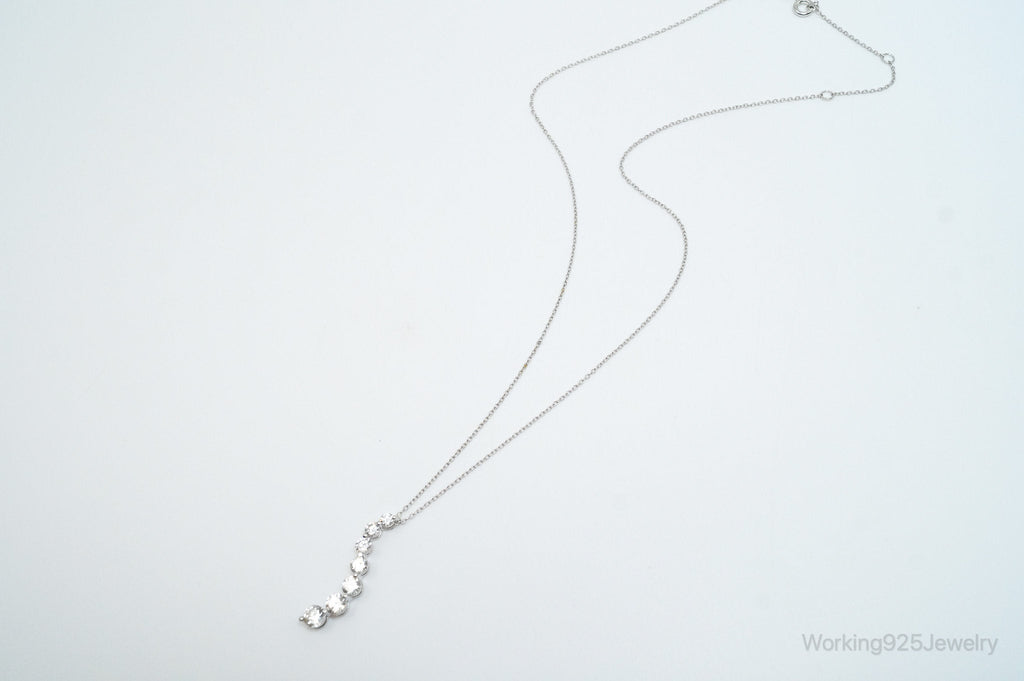 Vintage Cubic Zirconia Journey Necklace Sterling Silver - 18 Inch Chain | Jewelry > Necklaces > Pendants | Wiccan Center