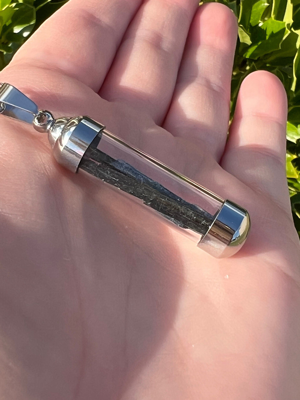 RARE Vivianite Pendant | Gemmy Blue Green Blade Vial Tube Glass Locket Necklace Jewelry | Brazilian Vivianite | Inner Peace Mystic Awakening | | Wiccan Center
