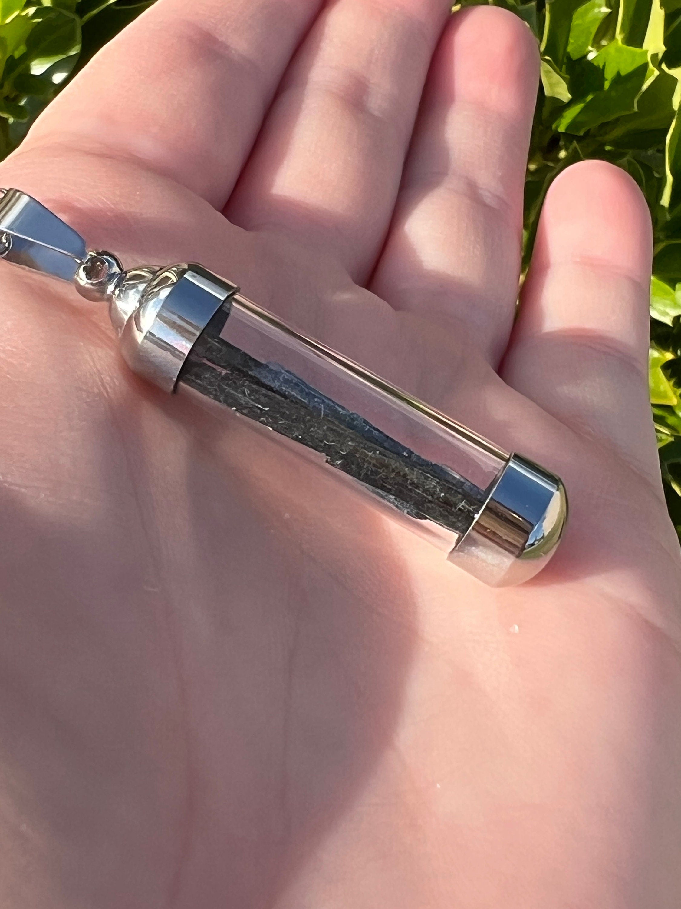 RARE Vivianite Pendant | Gemmy Blue Green Blade Vial Tube Glass Locket Necklace Jewelry | Brazilian Vivianite | Inner Peace Mystic Awakening | | Wiccan Center