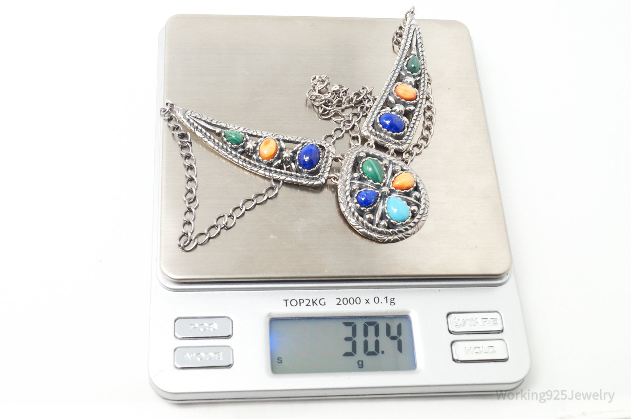 Vintage Carolyn Pollack Relios Multi Gem Western Sterling Silver Necklace | Jewelry > Necklaces > Pendants | Wiccan Center