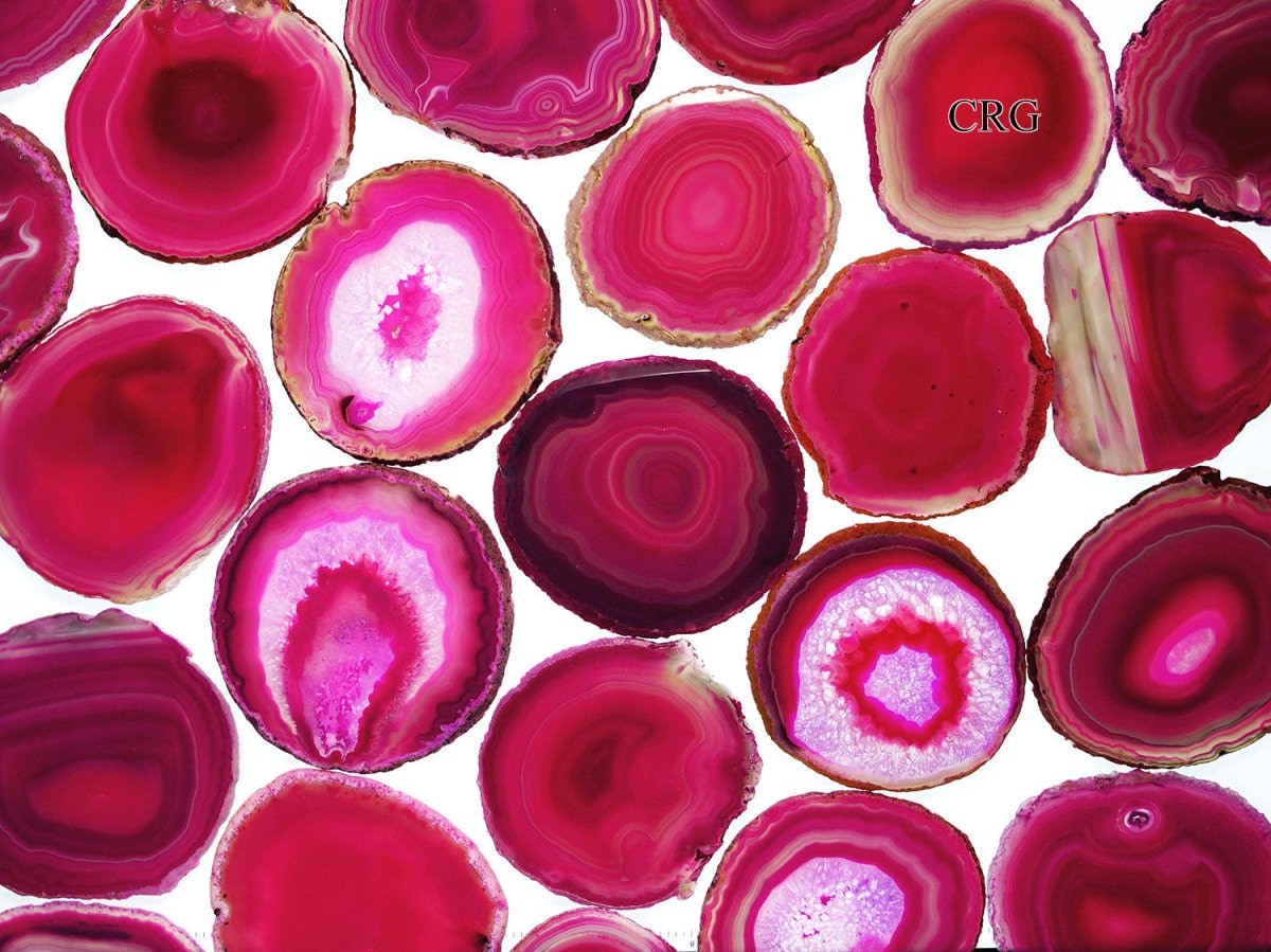 Pink Agate Slice Size #3 (3.5 To 4 Inches) (1 Piece)
