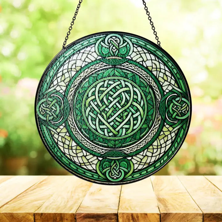 Emerald Green Celtic Knot Suncatcher | Gifts | Wiccan Center