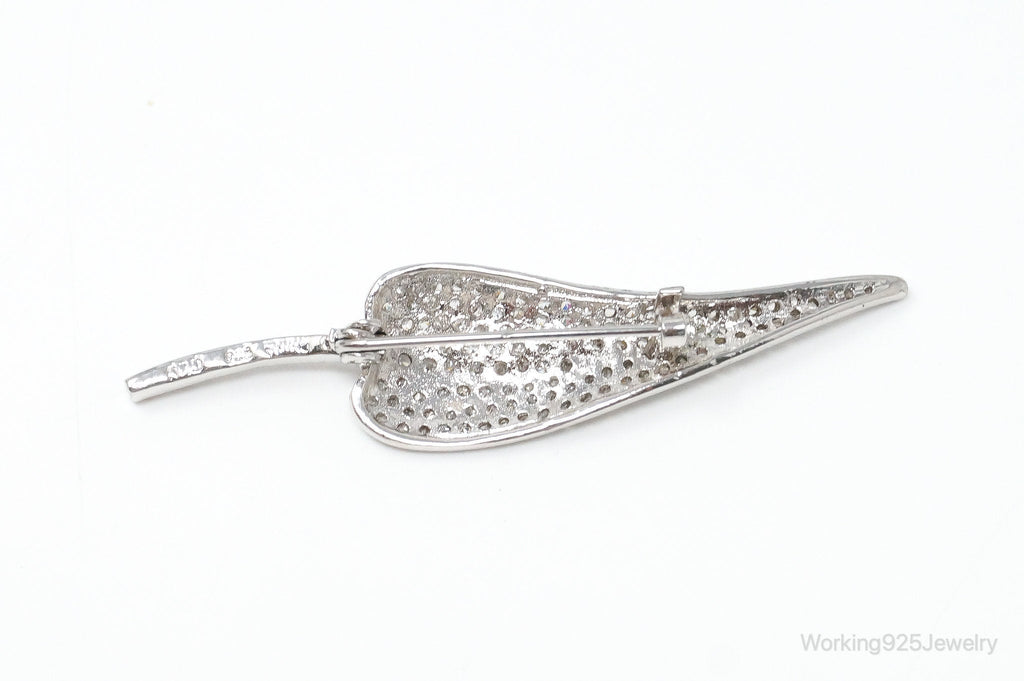 Vintage Cubic Zirconia Leaf Sterling Silver Brooch Pin | Jewelry > Brooches, Pins & Clips | Wiccan Center