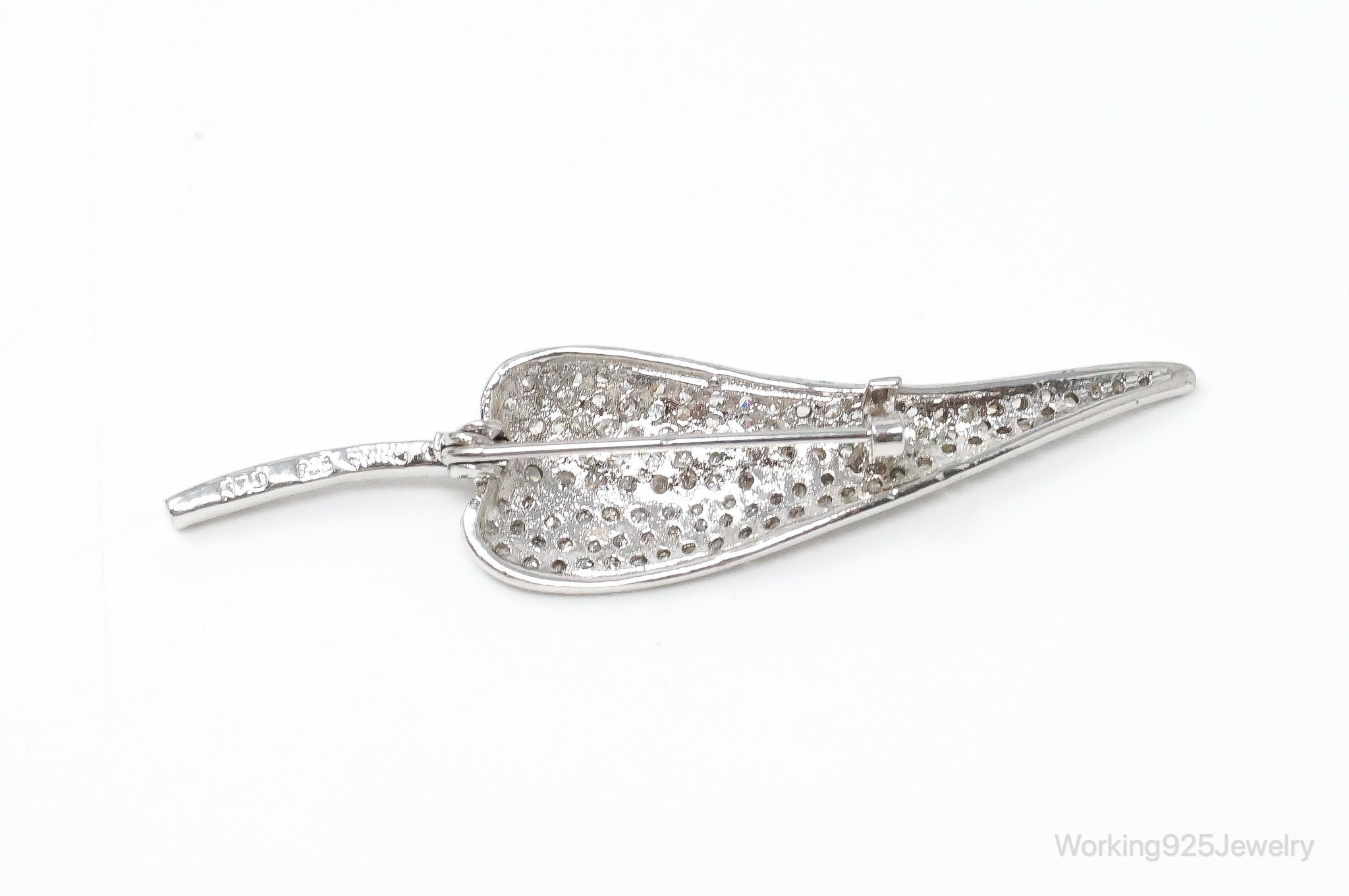 Vintage Cubic Zirconia Leaf Sterling Silver Brooch Pin | Jewelry > Brooches, Pins & Clips | Wiccan Center