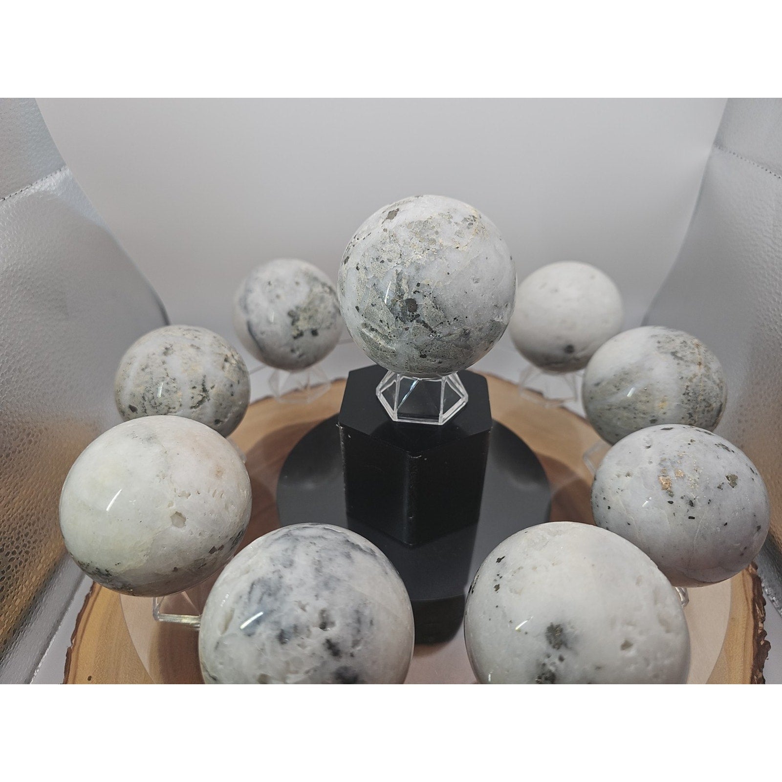 1 Each Natural Golden Pyrite & Jasper Crystal Sphere Ball Polished 55mm + | Crystal Spheres & Eggs | Wiccan Center