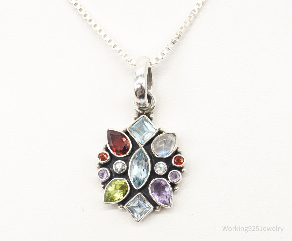 Vintage Multi Gemstone Sterling Silver Necklace | Jewelry > Necklaces > Pendants | Wiccan Center