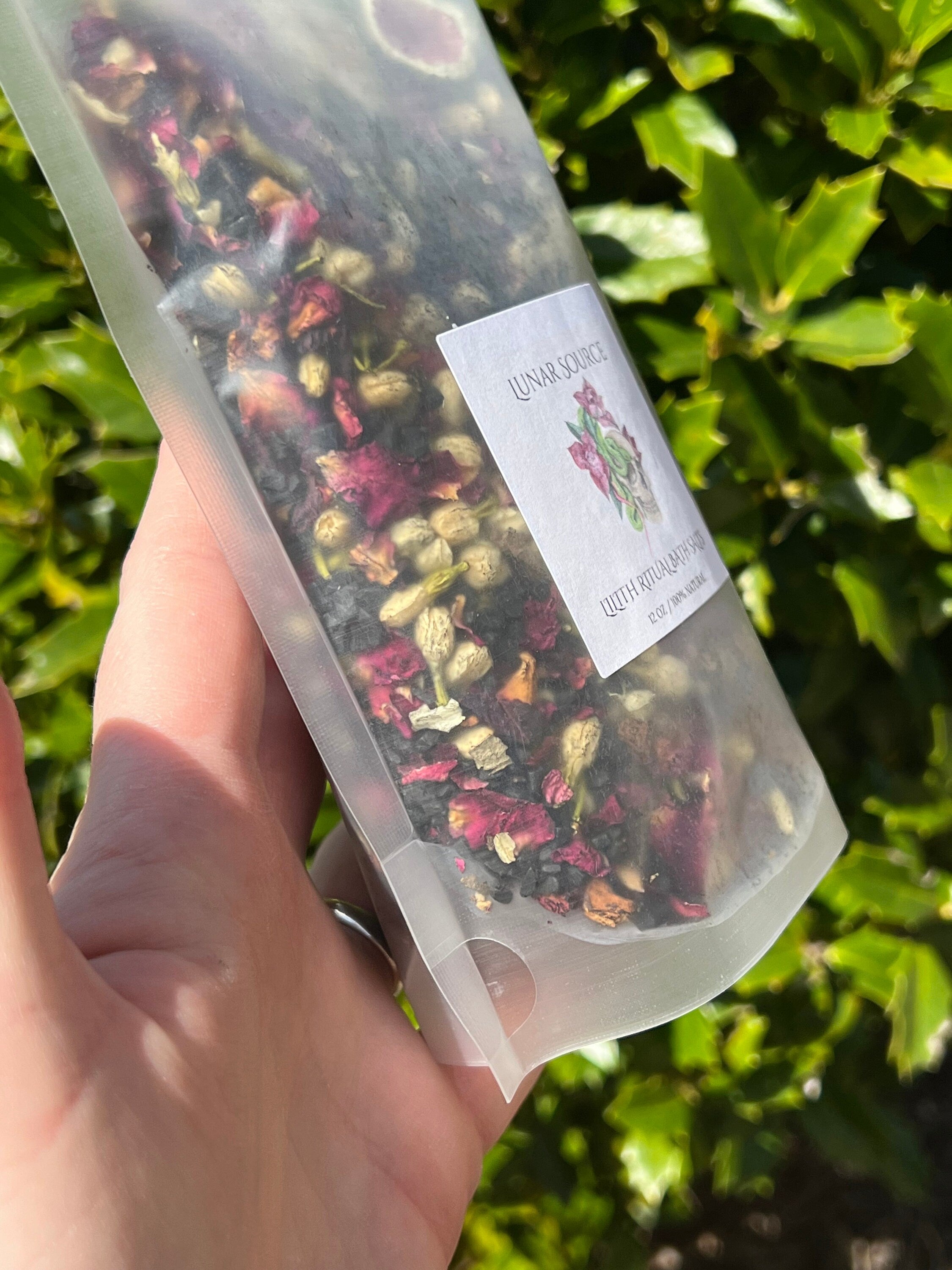 Lilith Ritual Bath Salts | Dark Moon Goddess Offering Lilit Temptress Witchy Devotional Pagan Deity Herbal Carnelian Crystal Black Salt Soak | | Wiccan Center