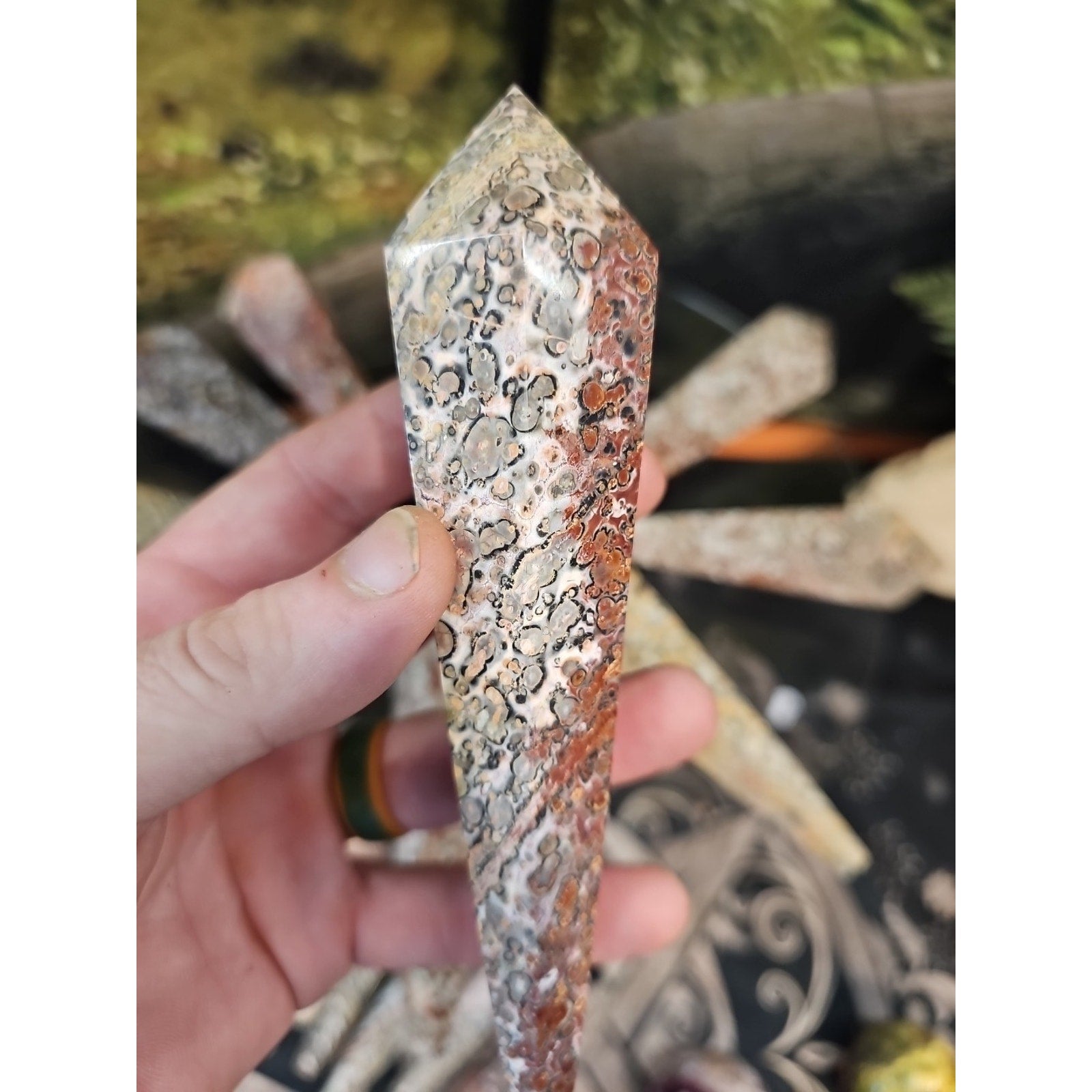 Natural Leopard Skin Jasper Crystal Scepter .40 Avg | Crystal Points & Towers | Wiccan Center