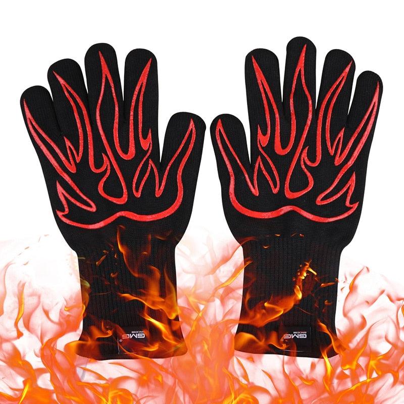 BBQ Oven Gloves High Temperature Resistance Barbecue Cooking Baking Heat Insulation 14 Inch Bracers Microwave Gloves Fireproof Kitchen Gloves for Outdoor Cooking BBQ Barbecue Accessories | HM78BB859VYU | Wiccan Center