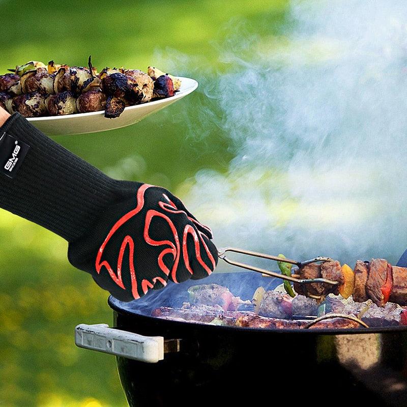 BBQ Oven Gloves High Temperature Resistance Barbecue Cooking Baking Heat Insulation 14 Inch Bracers Microwave Gloves Fireproof Kitchen Gloves for Outdoor Cooking BBQ Barbecue Accessories | HM78BB859VYU | Wiccan Center