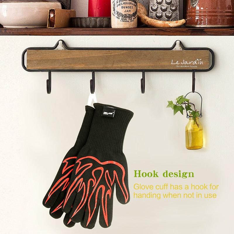 BBQ Oven Gloves High Temperature Resistance Barbecue Cooking Baking Heat Insulation 14 Inch Bracers Microwave Gloves Fireproof Kitchen Gloves for Outdoor Cooking BBQ Barbecue Accessories | HM78BB859VYU | Wiccan Center