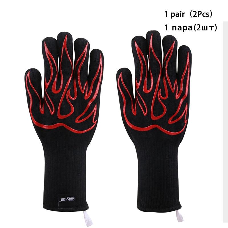 BBQ Oven Gloves High Temperature Resistance Barbecue Cooking Baking Heat Insulation 14 Inch Bracers Microwave Gloves Fireproof Kitchen Gloves for Outdoor Cooking BBQ Barbecue Accessories | HM78BB859VYU | Wiccan Center