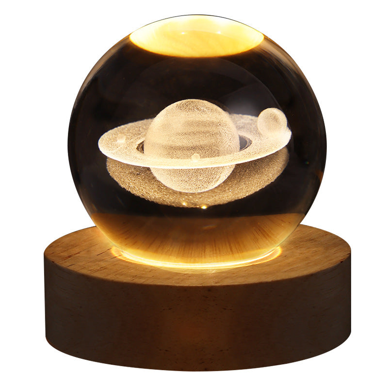 Luminous Starry Sky And Planets Moon Moon Crystal Ball Small Night Lamp Projection Ambience Light Creative Gift New Strange Gift | 0 | Wiccan Center