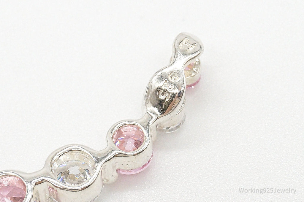Vintage Pink & White Cubic Zirconia Sterling Silver Pendant | Jewelry > Necklaces > Pendants | Wiccan Center