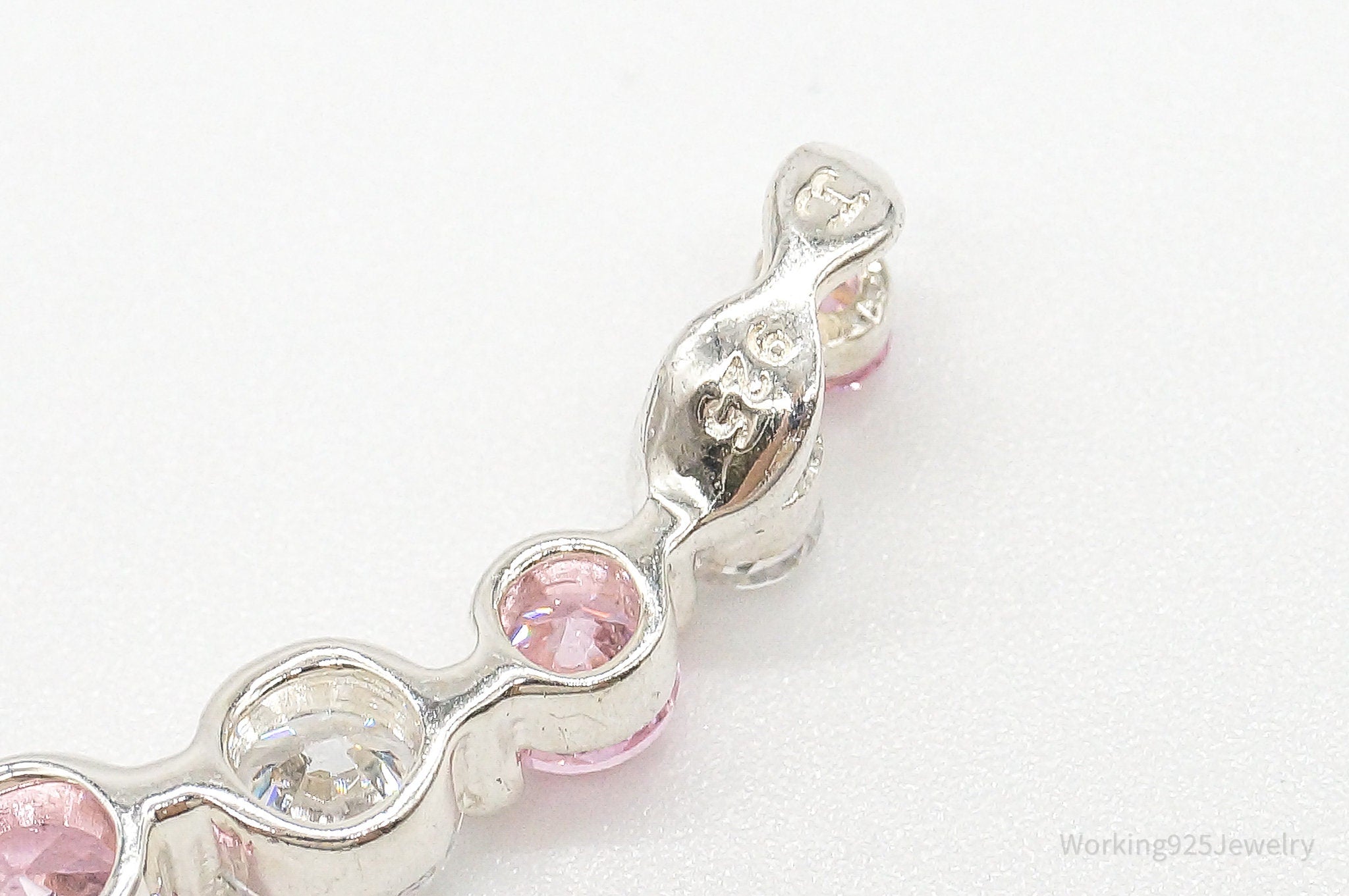Vintage Pink & White Cubic Zirconia Sterling Silver Pendant | Jewelry > Necklaces > Pendants | Wiccan Center