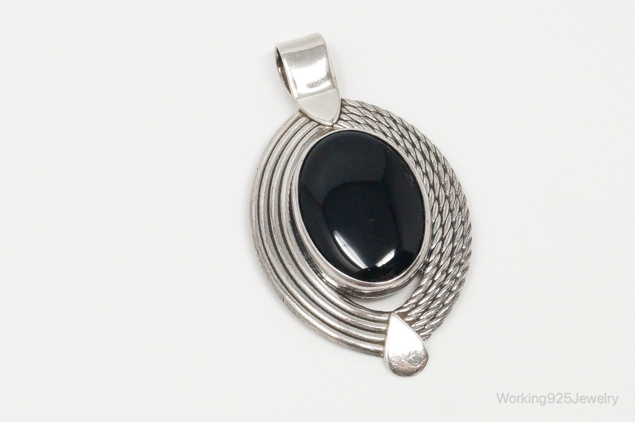 Large Mexico Designer ATI Black Onyx Southwestern Sterling Silver Pendant | Jewelry > Necklaces > Pendants | Wiccan Center