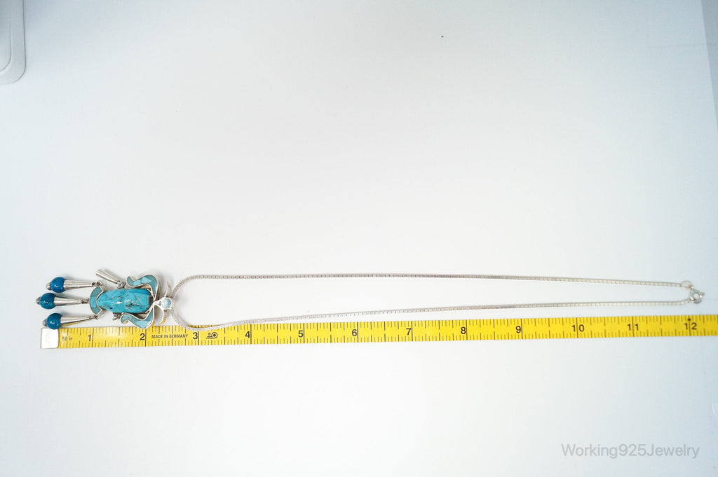 Vintage Mexico Handmade Turquoise Warrior Sterling Silver Necklace Brooch | Jewelry > Necklaces > Pendants | Wiccan Center
