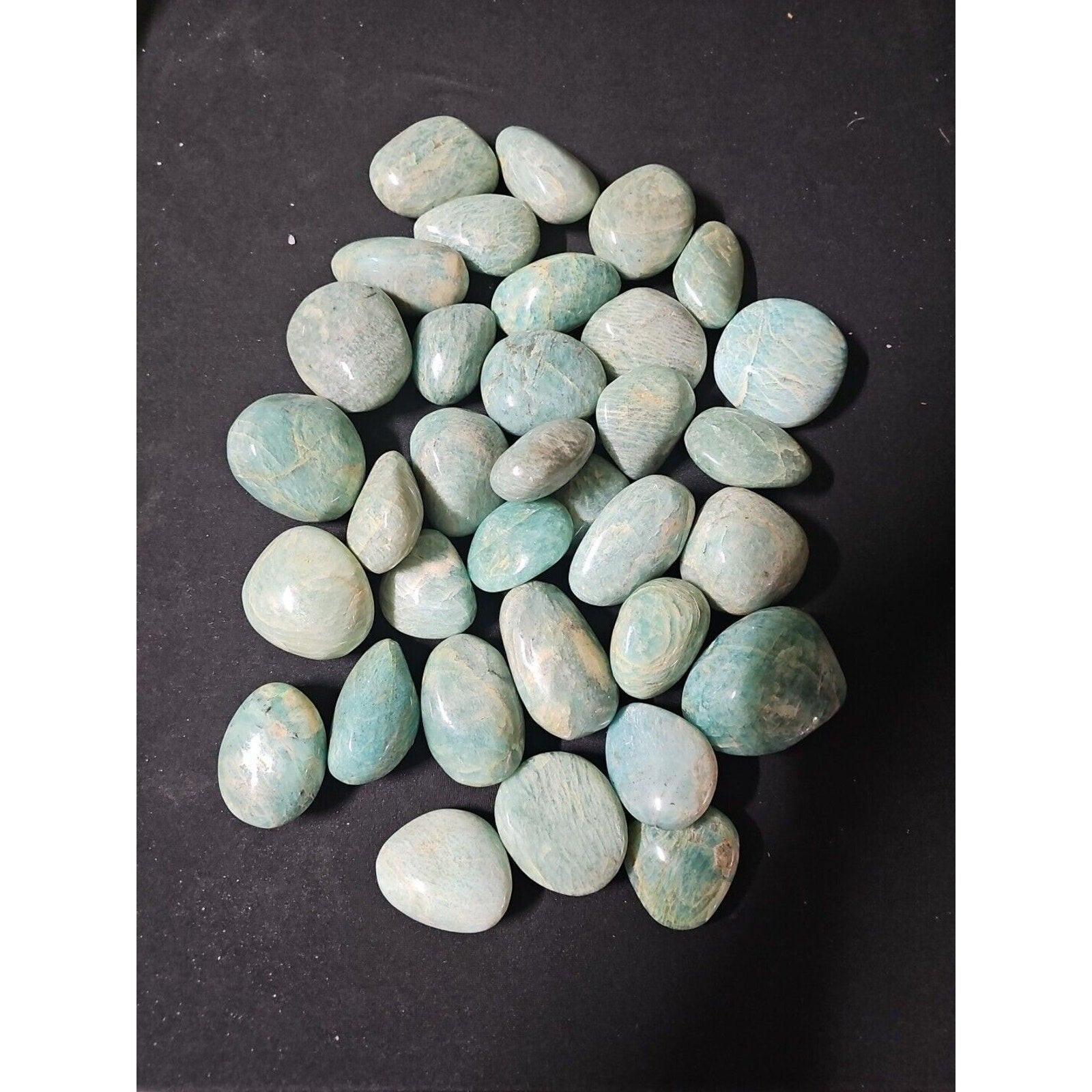 Green Amazonite Quartz Crystal Palm Stone — Large, Polished | CrystalCloud Company | Palm Stones & Tumbled Crystals | Wiccan Center