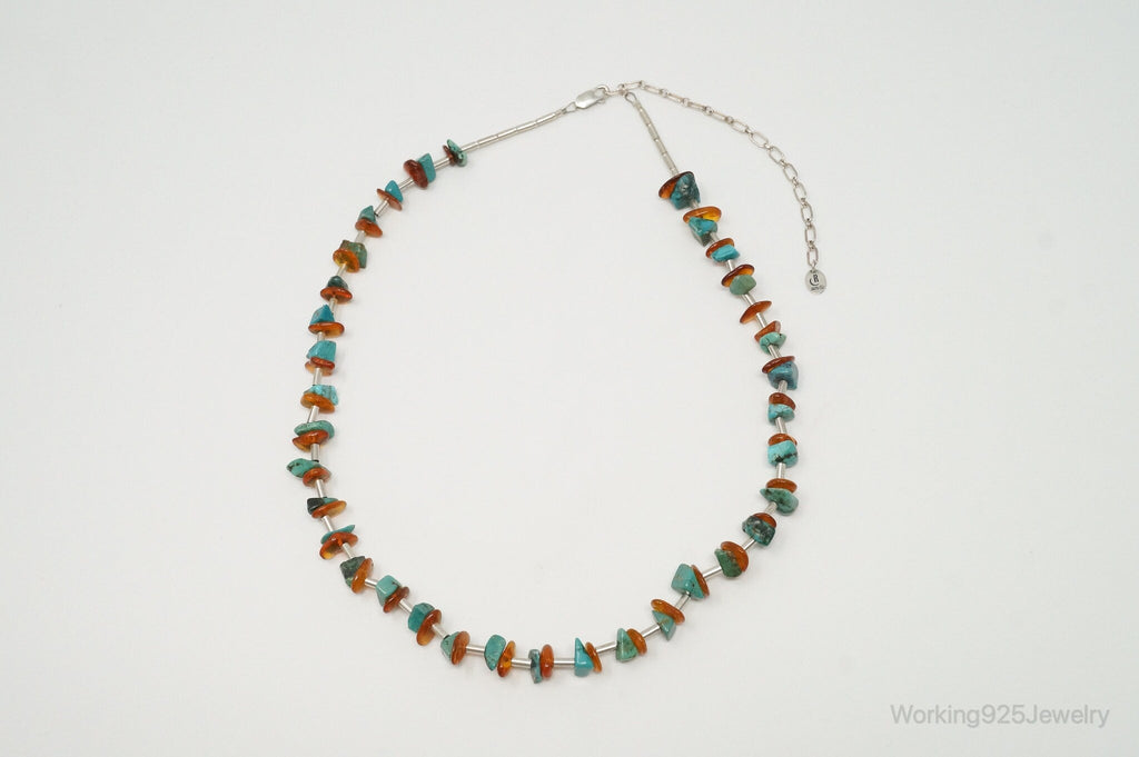 Designer Carolyn Pollack Relios Turquoise Amber Sterling Silver Necklace | Jewelry > Necklaces | Wiccan Center