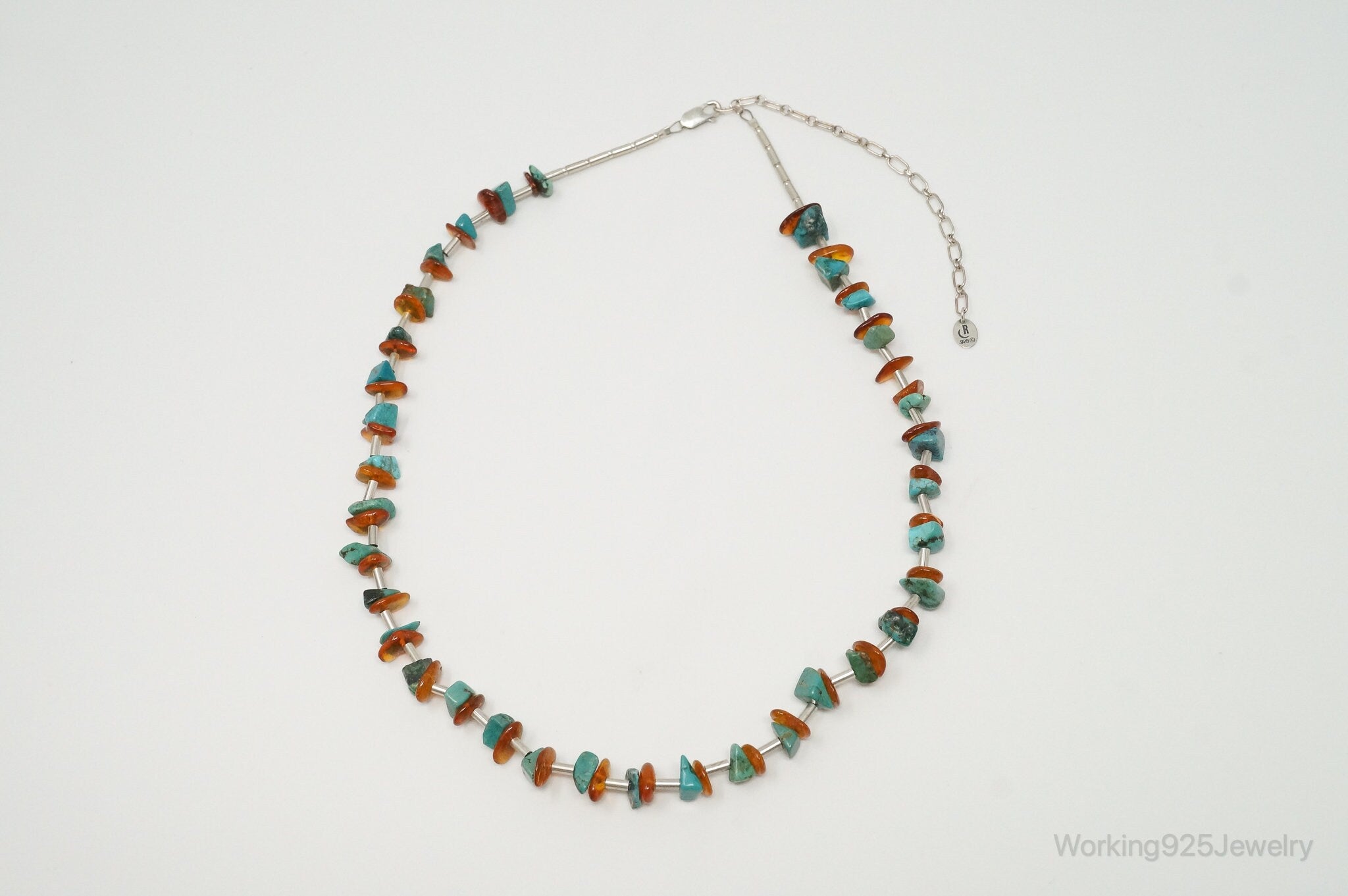 Designer Carolyn Pollack Relios Turquoise Amber Sterling Silver Necklace | Jewelry > Necklaces | Wiccan Center