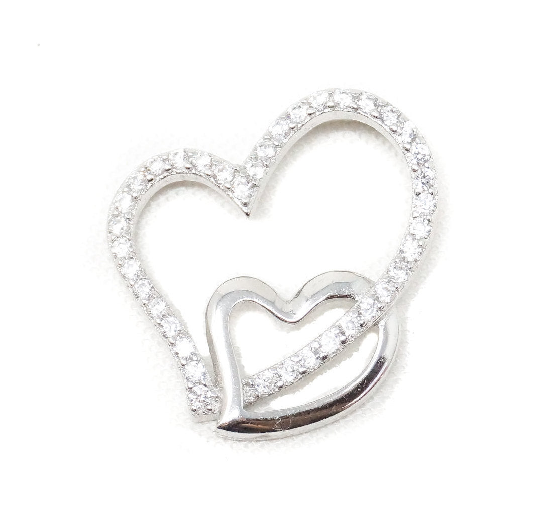Vintage Open Hearts Collection CZ Sterling Silver Necklace Pendant | Jewelry > Necklaces > Pendants | Wiccan Center