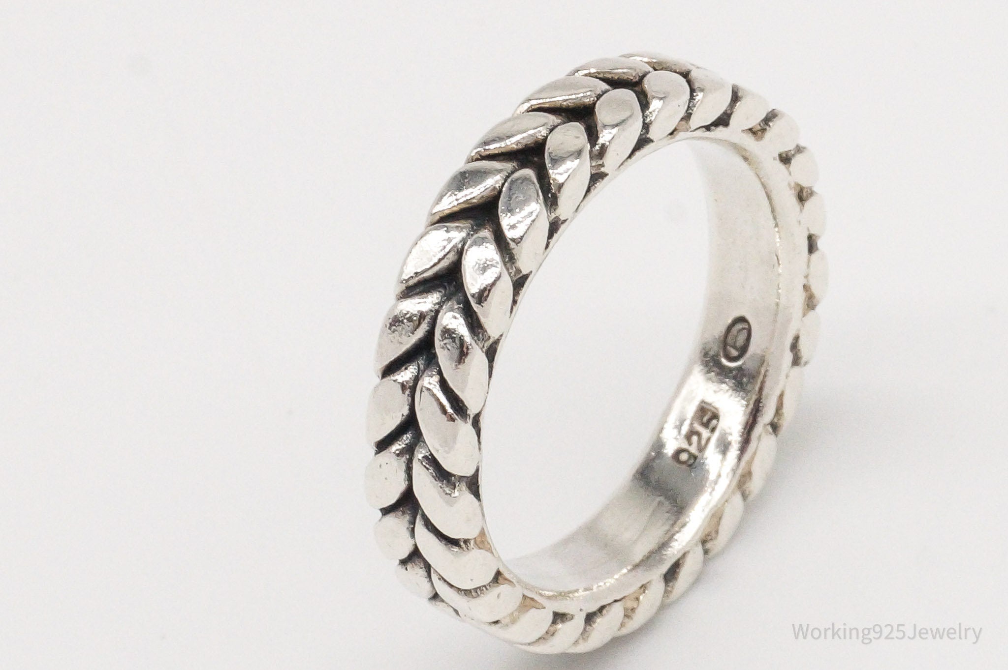 Vintage Cable Cord Rope Braid Sterling Silver Ring - Size 7.75 | Jewelry > Rings | Wiccan Center