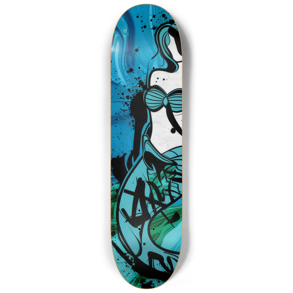 Mermaid Waves Skateboard Set – 2-Piece Ocean Art Series | Skateboard | Wiccan Center
