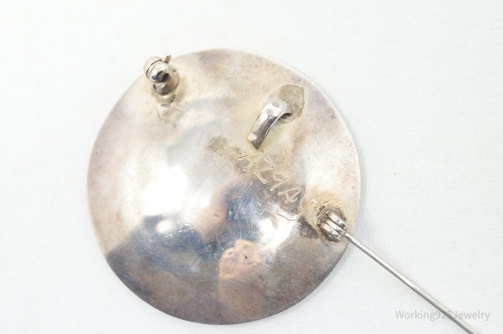 Vintage Native American Azqay Brass Sterling Silver Brooch Pendant | Jewelry > Necklaces > Pendants | Wiccan Center
