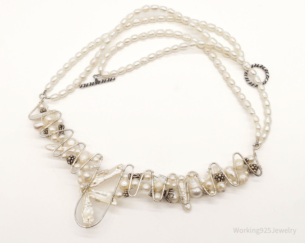 Vintage Pearls Beads Filigree Sterling Silver Necklace | Jewelry > Necklaces > Pendants | Wiccan Center