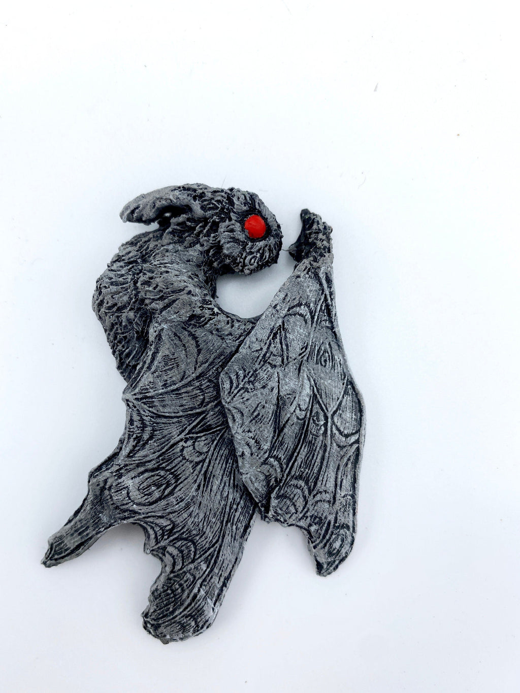 Mothman Magnet, Hand Painted Resin Sculpture | Cryptid Fantasy Decor | Moth Man Magnet for Horror and Gothic Decor