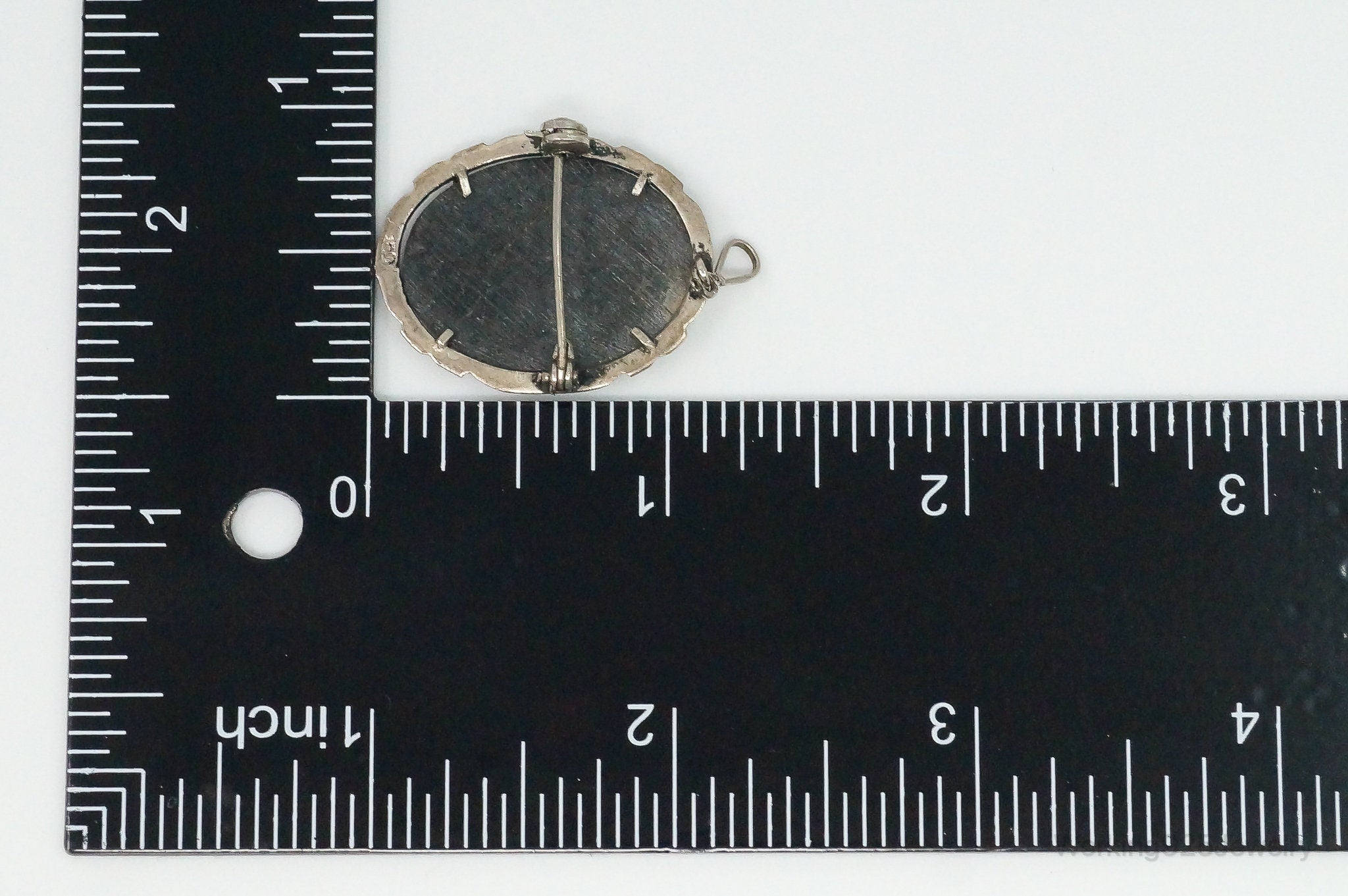 Antique Carved Abalone Shell Marcasite Woman Cameo 800 Silver Pendant Pin | Jewelry > Necklaces > Pendants | Wiccan Center