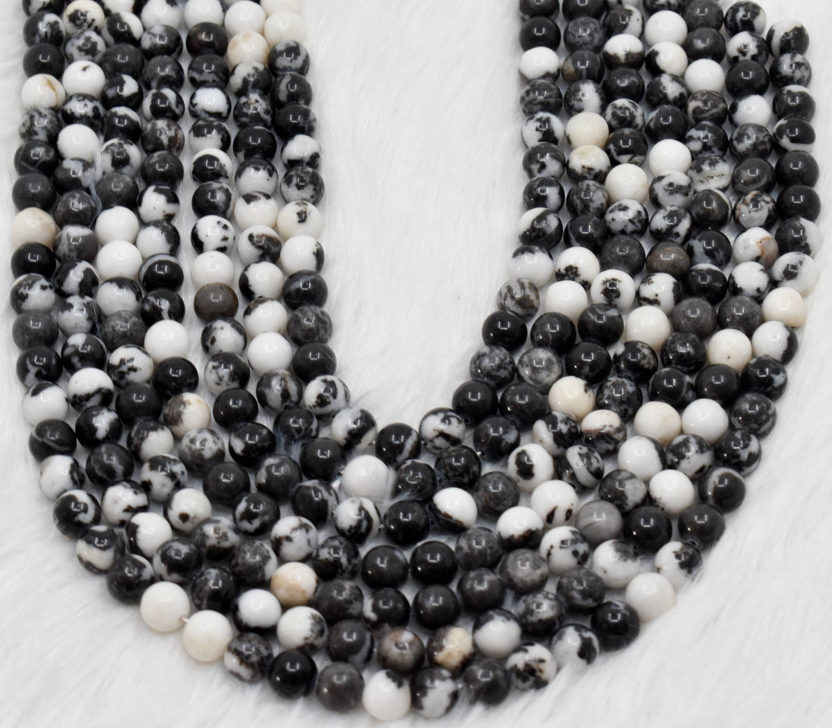 Black & White Zebra Jasper AAA Grade 4mm, 6mm, 8mm, 10mm, 12mm Round Beads | Beads | Wiccan Center