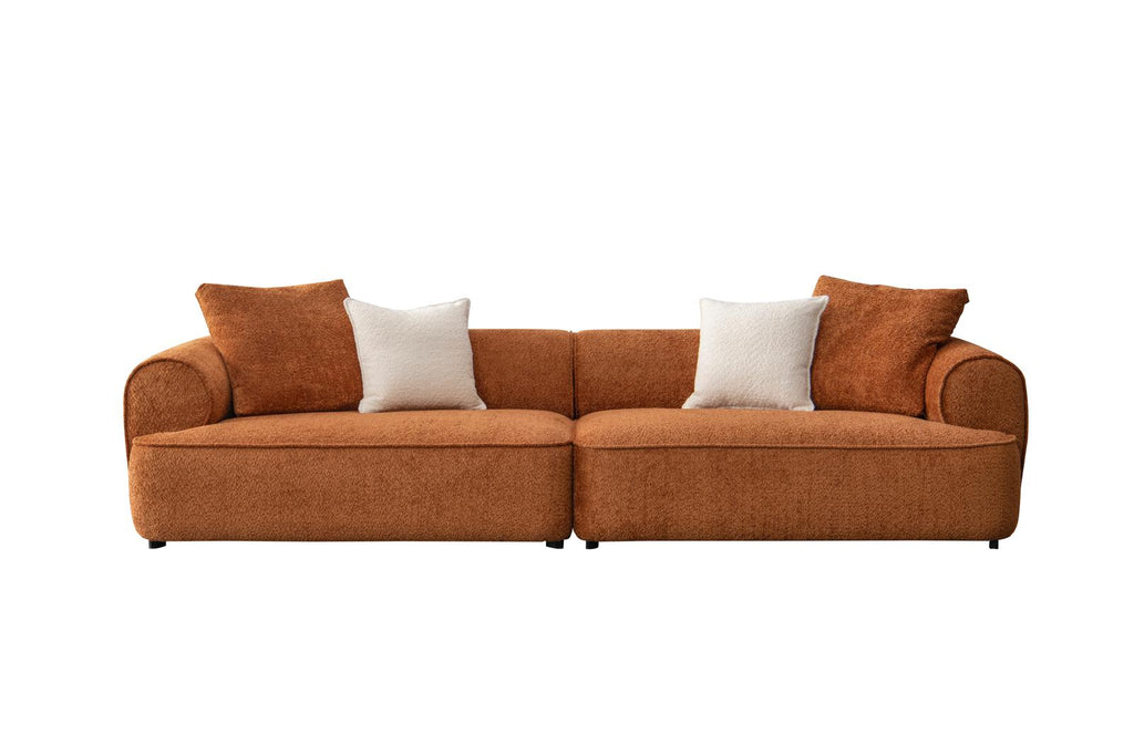 Sunset Collection Mid-Century Modern 4-Seater Fabric Sofa – 118" | Sectional Sofa | Wiccan Center